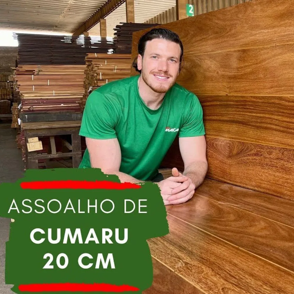 Assoalho Cumaru Extra 20cm Vídeo no Youtube Sobre o assoalho de madeira Cumaru Extra com 20cm de largura.