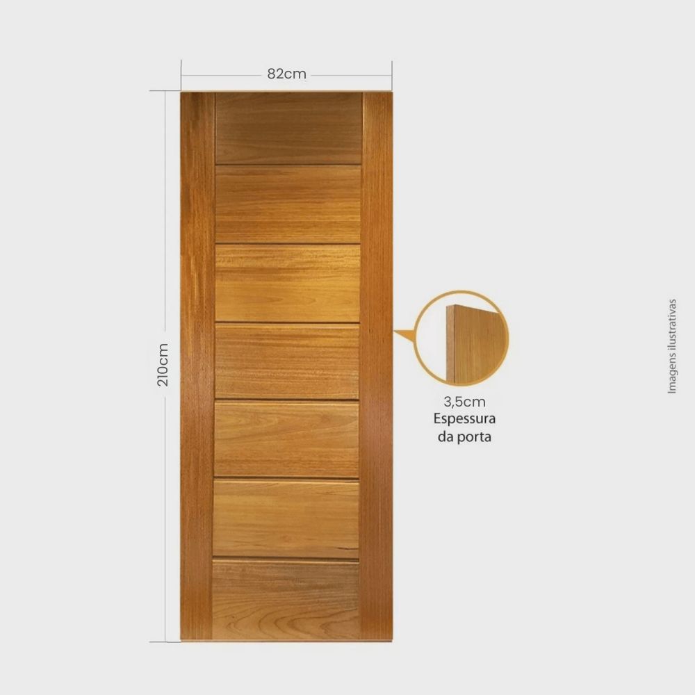 Porta Madeira Maciça Tauari Big Brother 210x82x3,5cm 01