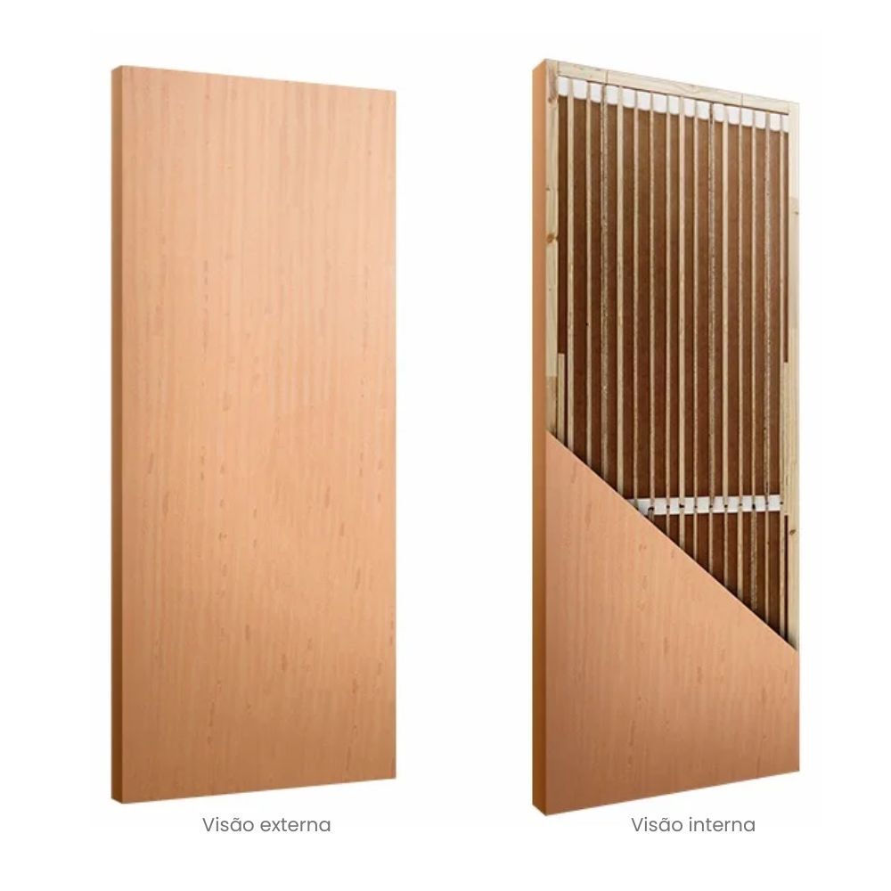 Porta Madeira Prancheta Angelim visão externa e interna