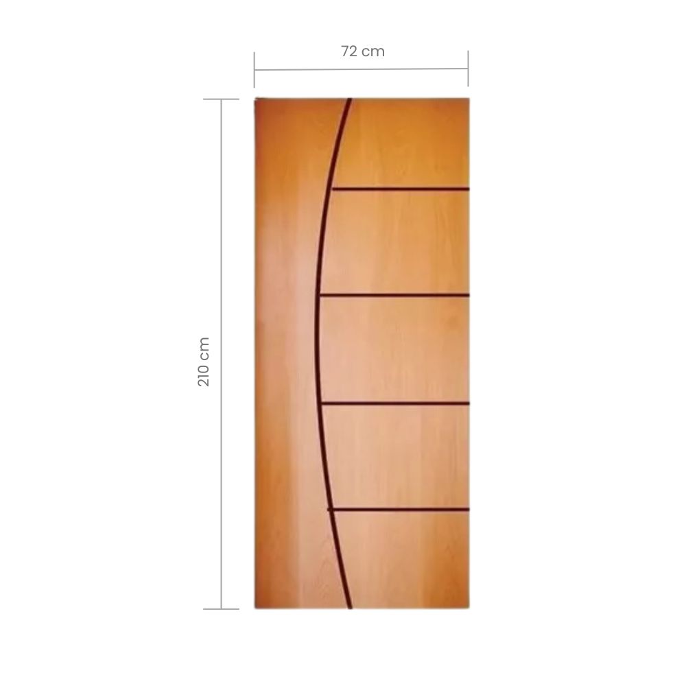 Porta Porta Madeira Tauari Frisada Curva 210x72x3,5cm 02