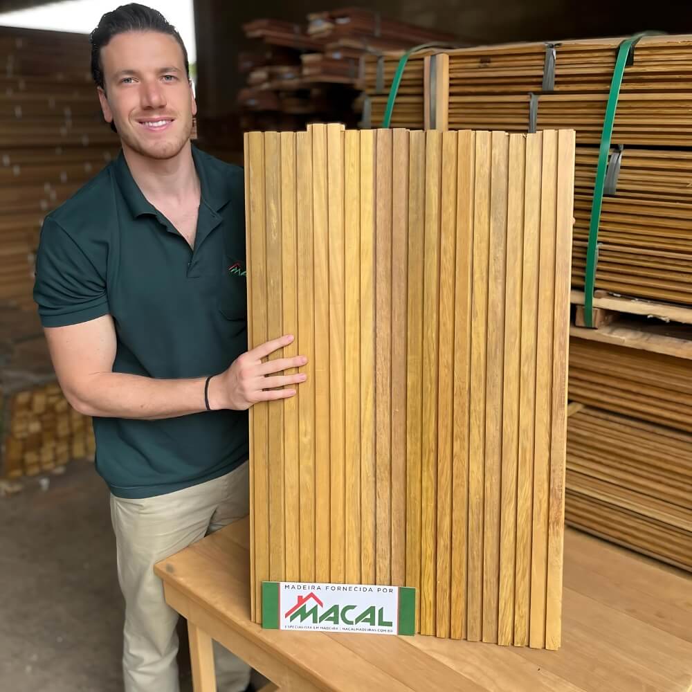 Ripado de Madeira Angelim Ouro Extra 6cm Ripado de Madeira Angelim Ouro Extra 6cm