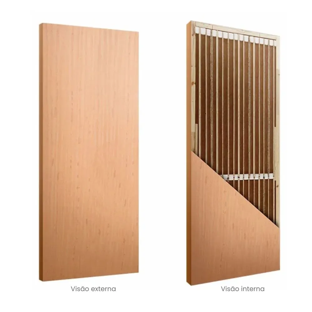 Porta Madeira Prancheta Angelim visão externa e interna