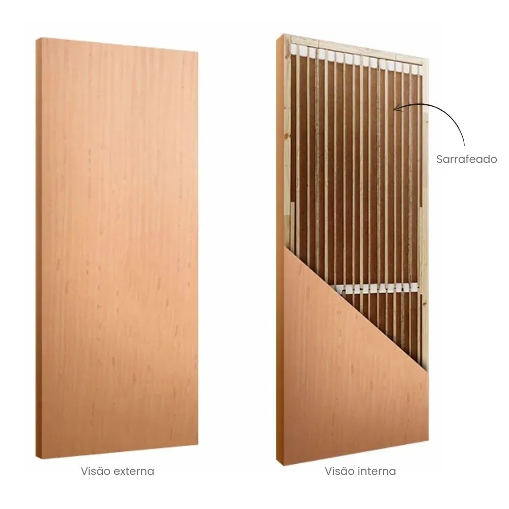 Porta Madeira Prancheta Mogno visão externa e interna