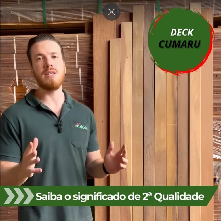 Deck Cumaru Segunda qualidade, também chamado de 2ª qualidade, Rajado